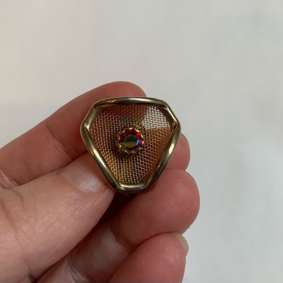 Lot 5 Pair Clip On Earrings Vintage Rhinestone Crystal Silver Gold Tone Costume - Picture 14 of 15